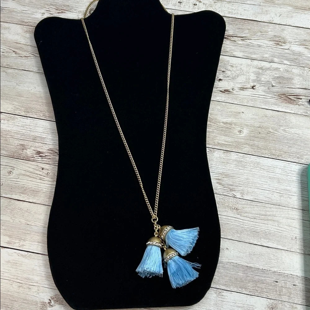 J.Crew Blue Tassel Necklace NWT